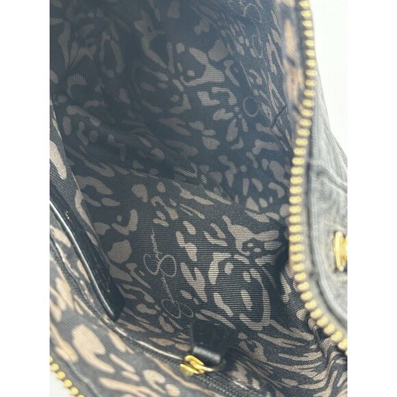 Jessica Simpson Ladies Black Crossbody Bag w/Adjustable Strap Gold Accents - Picture 10 of 12